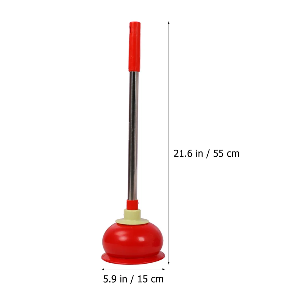 

s Toilet Plunger Long Handle Stainless Steel Bathroom Cleaning Tool Drain Suction Rubber Unclogger Powerful Performance Garbage