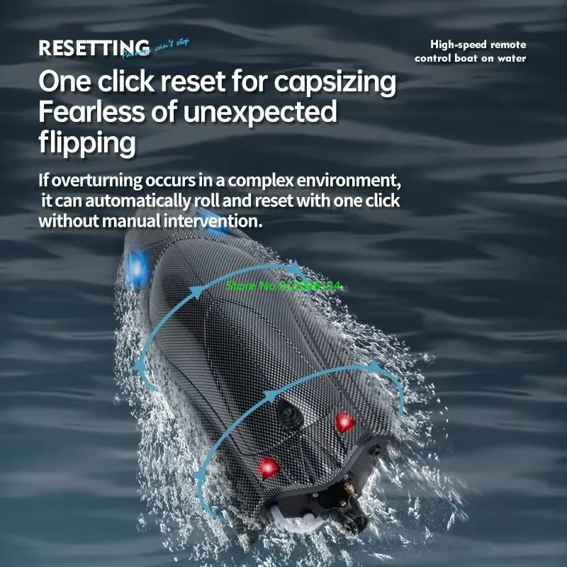 40 km/h inteligente capsize redefinir à prova dwaterproof água de alta velocidade rc barco lancha 2.4g controle iluminação forte potência brinquedo barco controle remoto