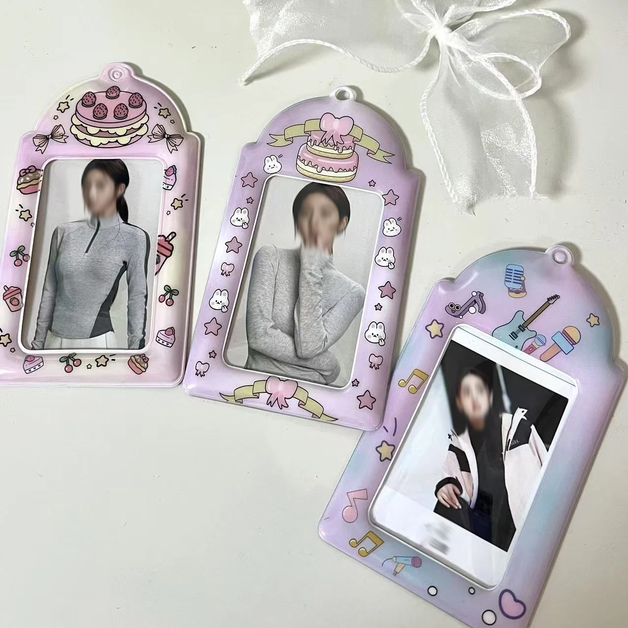 Kpop Photocard ผู้ถือ Y2K PhotoCard ผู้ถือ Kpop Charm ผู้ถือ Kawaii Photo Card พวงกุญแจ ID รถบัสผู้ถือบัตร Kpop อุปกรณ์เสริม