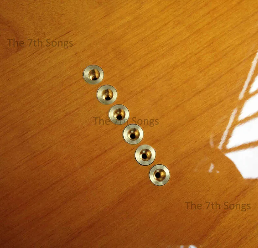 6 pcs Brass / Steel String Ferrules Through Body String Bushings Set for TL Electric Guitar