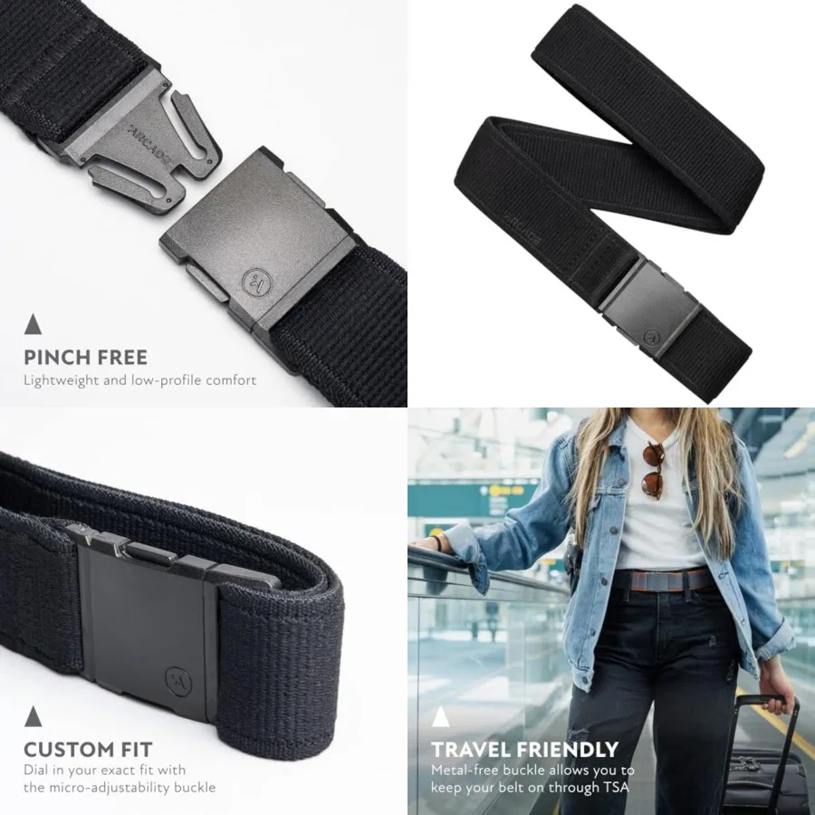 

Arcade Belts A2 Unisex Adventure Belt: Heavy Duty Stretch, Metal Free Buckle