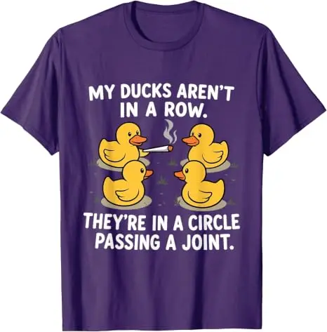 Meine Enten stehen nicht in einer Reihe, sie sind im Kreis und machen eine Pause. T-Shirt Y2k Cartoon Enten machen eine entspannte Pause. Grafisches Kleidungsstück Geschenk. – Detail 12