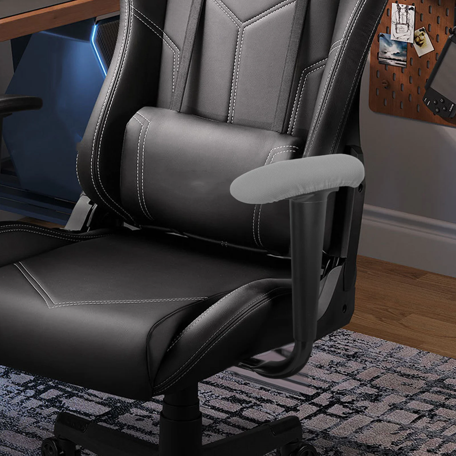 

2Pcs Chair Armrest Protect Cover Thickened Elastic Band Office Computer Chair Arm Rest Sleeves Coffee Comfortable