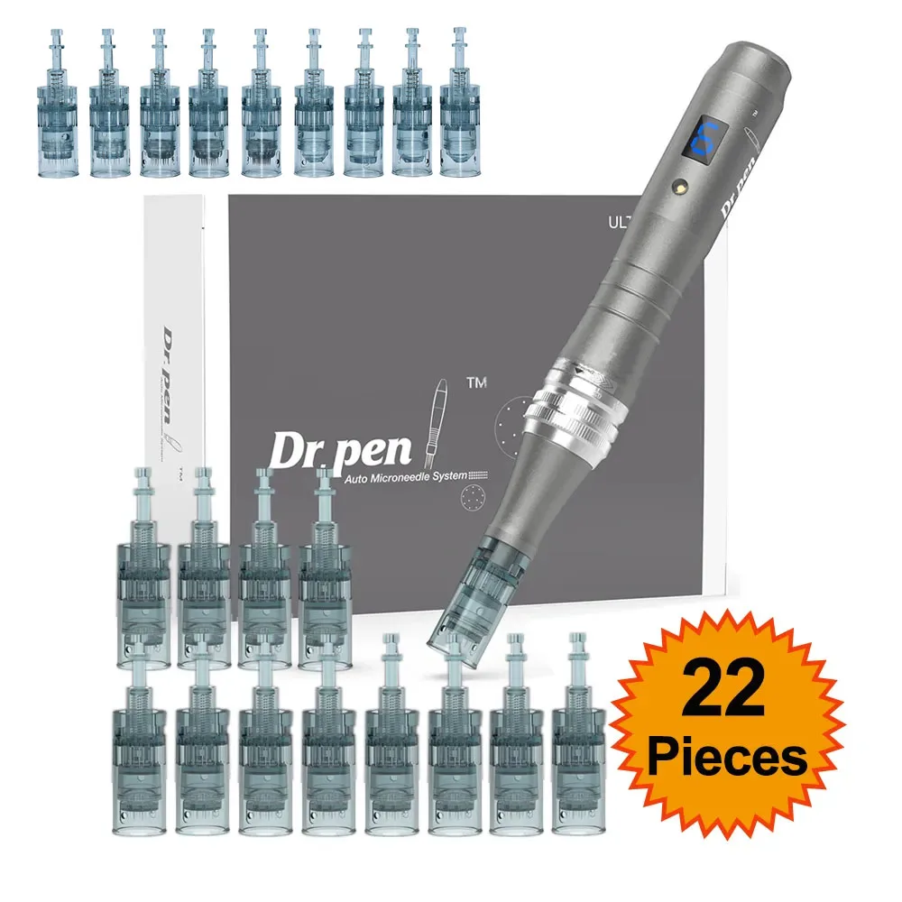 Dr pen ultima m8 mit 22 Patronen drahtlose Derma Mikron adel Stift Hautpflege-Kit mts Behandlung Profis verwenden Beauty-Maschine