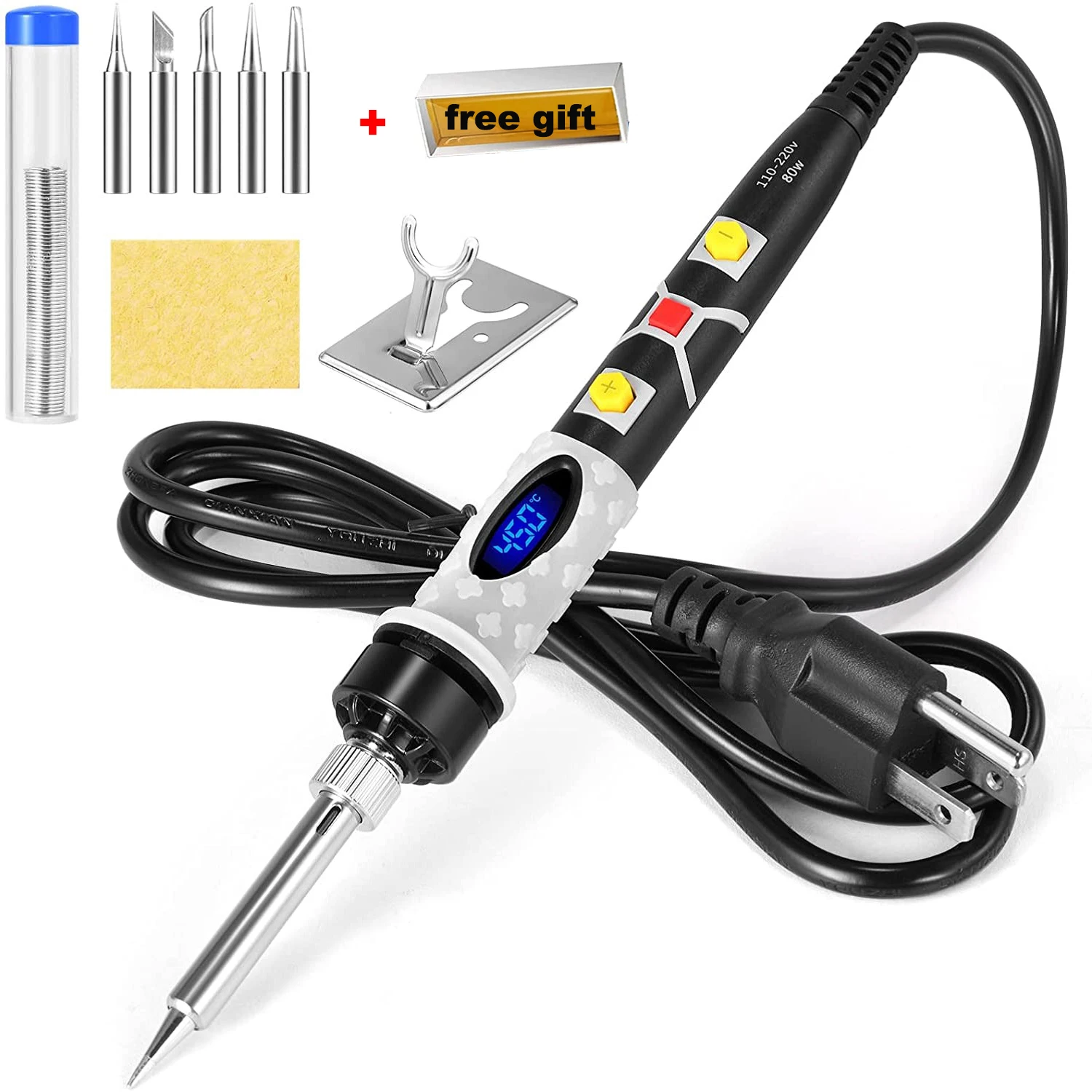 Adjustable Temperature Digital Electric Soldering Iron 220V 110V 80W Welding Solder Rework Station Heat Pencil Tips Repair Tool