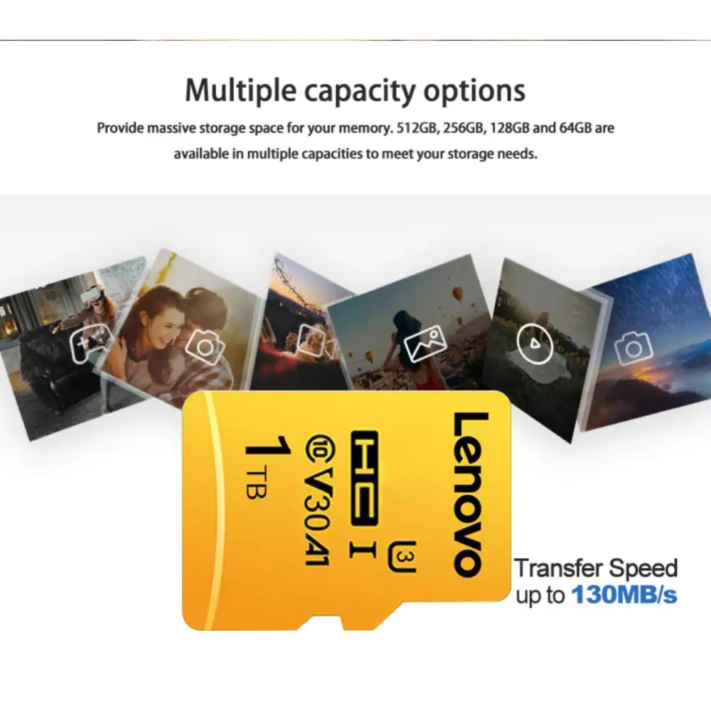 Lenovo Micro TF SD Cards 64GB 32GB 16GB SD Memory Card Class 10 High Speed 128GB 256GB U3 4K HD TF Flash Card For Phone/Camera