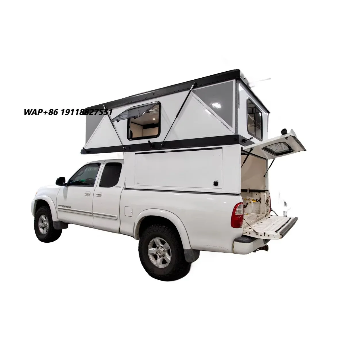 Wholesale Low Profile Aerodynamic Design With Roof Rails Front Sliding Window and Rear Lift Door Truck Topper