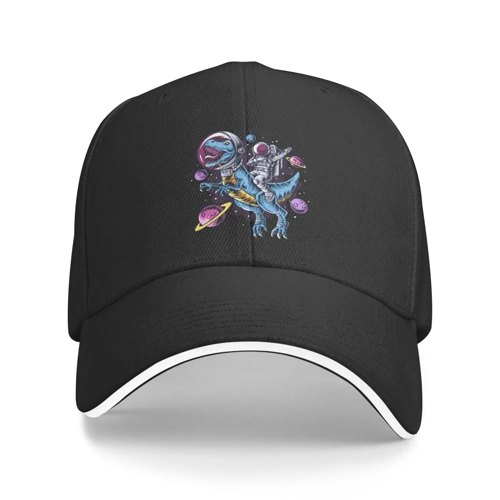 Dinosaurs on The Moon Baseball Cap Women Men Hats Adjustable Truck Driver Sun Hat Dad Sports Sunhat For Daily Outdoor Streetwear