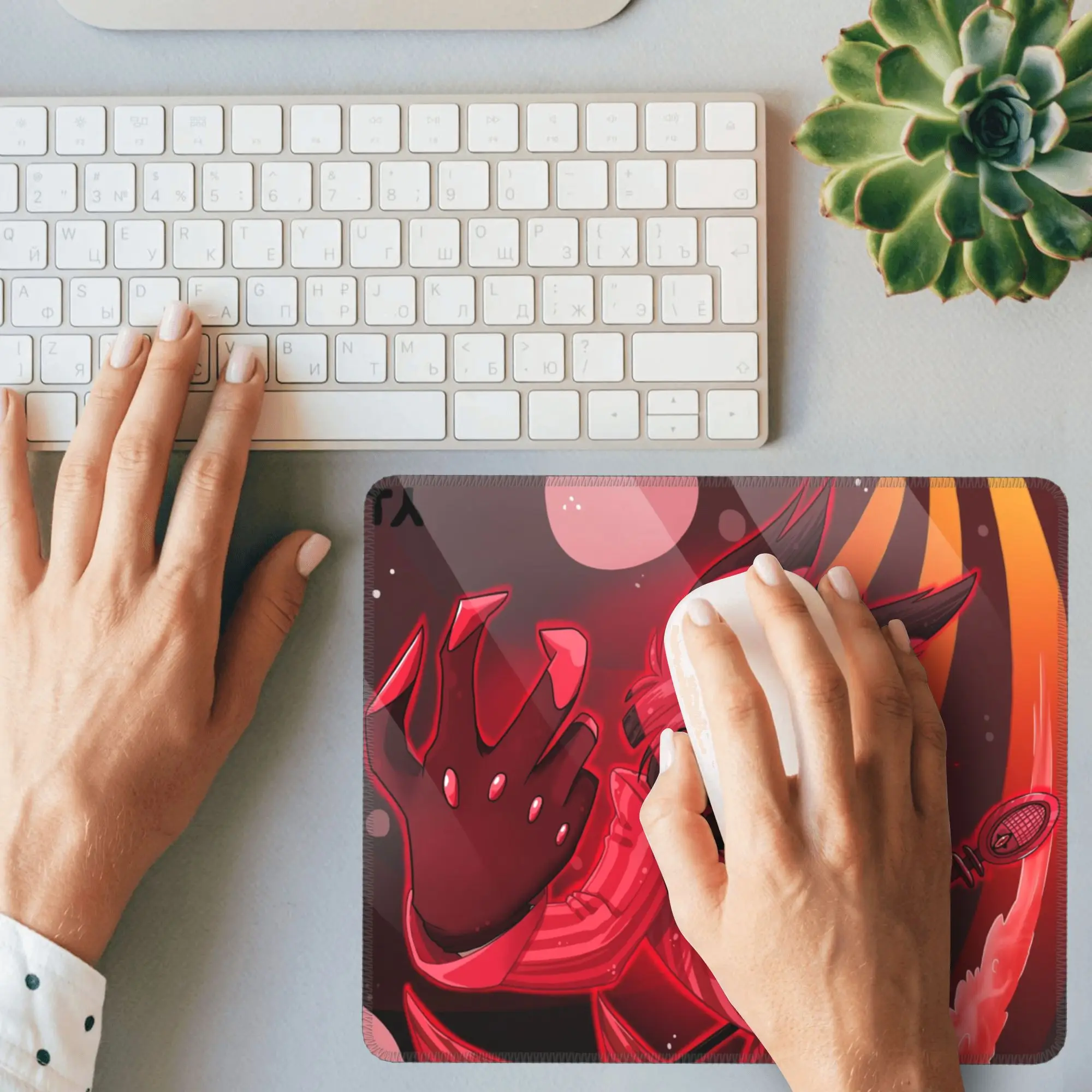 Creative Alastor Hazbin Hotels Аниме Коврик для мыши Компьютерная клавиатура Коврик для мыши Игровой коврик для ноутбука Офисные аксессуары Настольный коврик