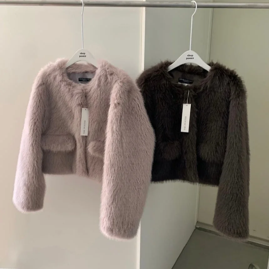 Manteau de fourrure ort pour femmes, automne-hiver 2021, INS Dongda Gate, chaud, Protection de l'environnement, fourrure en cuir, haut moelleux, pour les déplacements