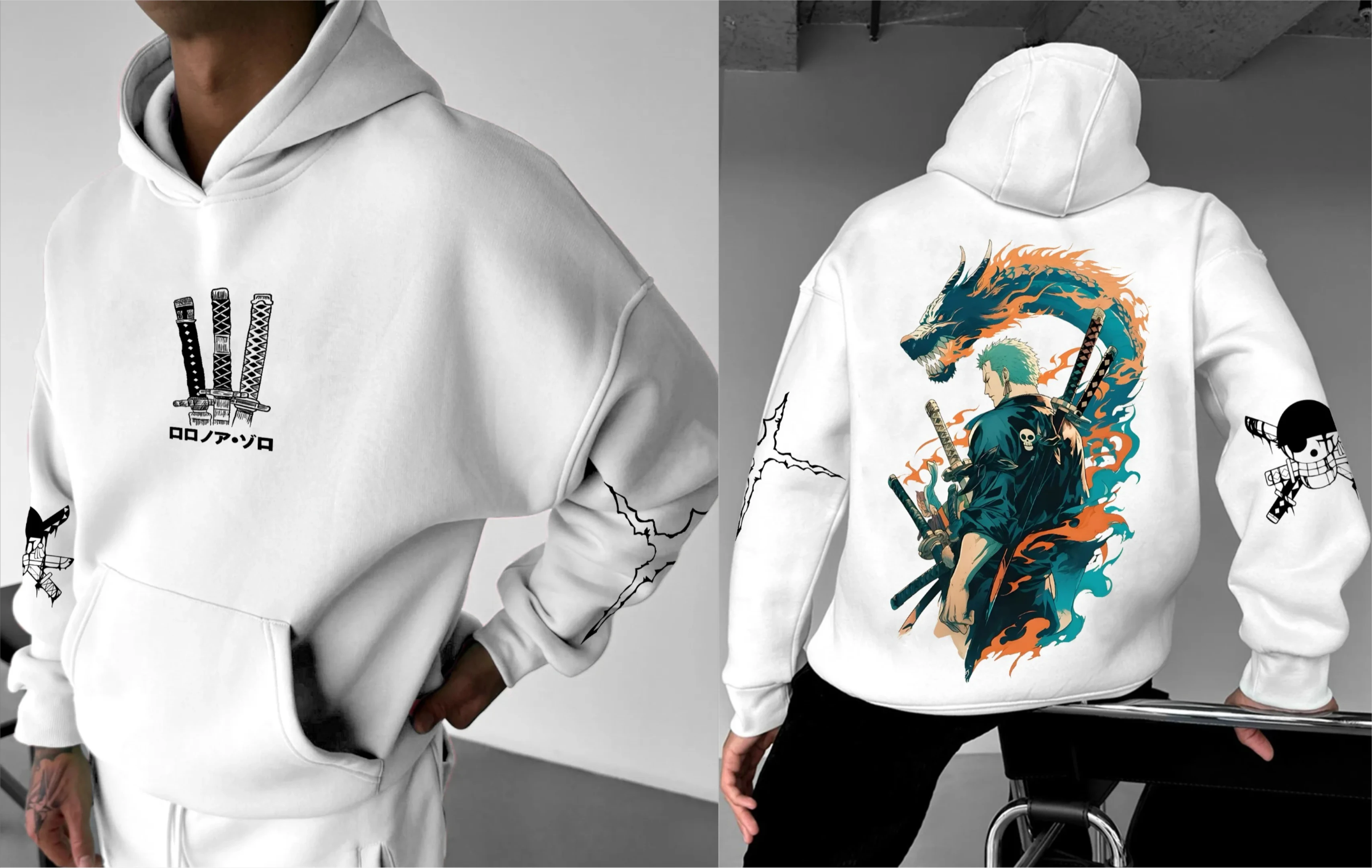 ONE PIECE Japanese Animation Yh Hoodie Pure Cotton Casual Sports Versatile Autumn and Winter Men's and Women's Hoodies