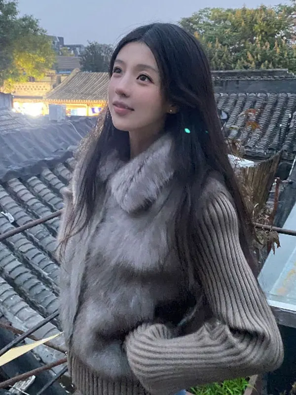 

Экологичная модная шуба из искусственного меха в американском ретро-стиле, зимняя верхняя одежда для женщин, стильное пальто для дам