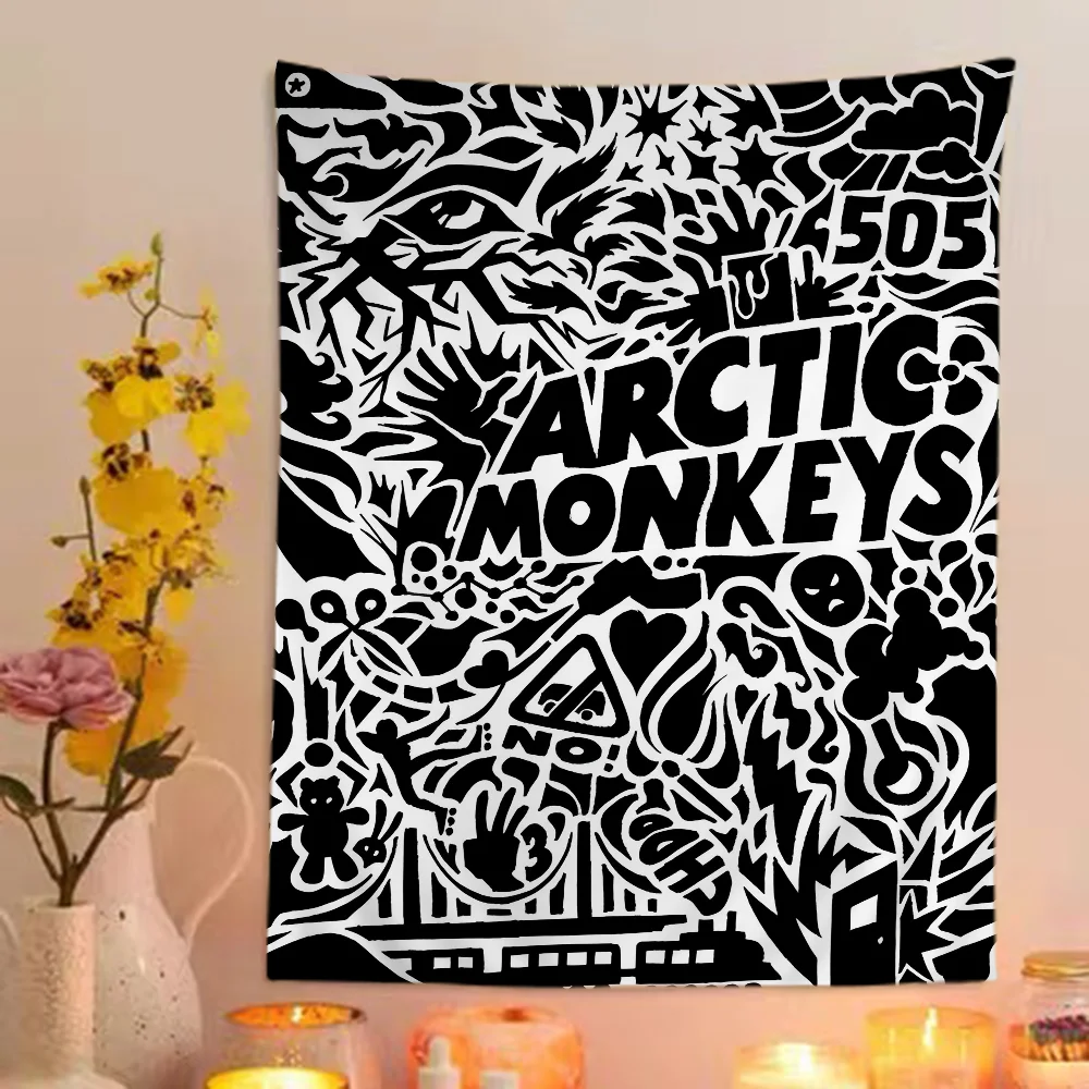 Arctic Monkeys Anime Tapestry Hippie Flower Wall Carpets Dorm Decor Cheap Hippie Wall Hanging