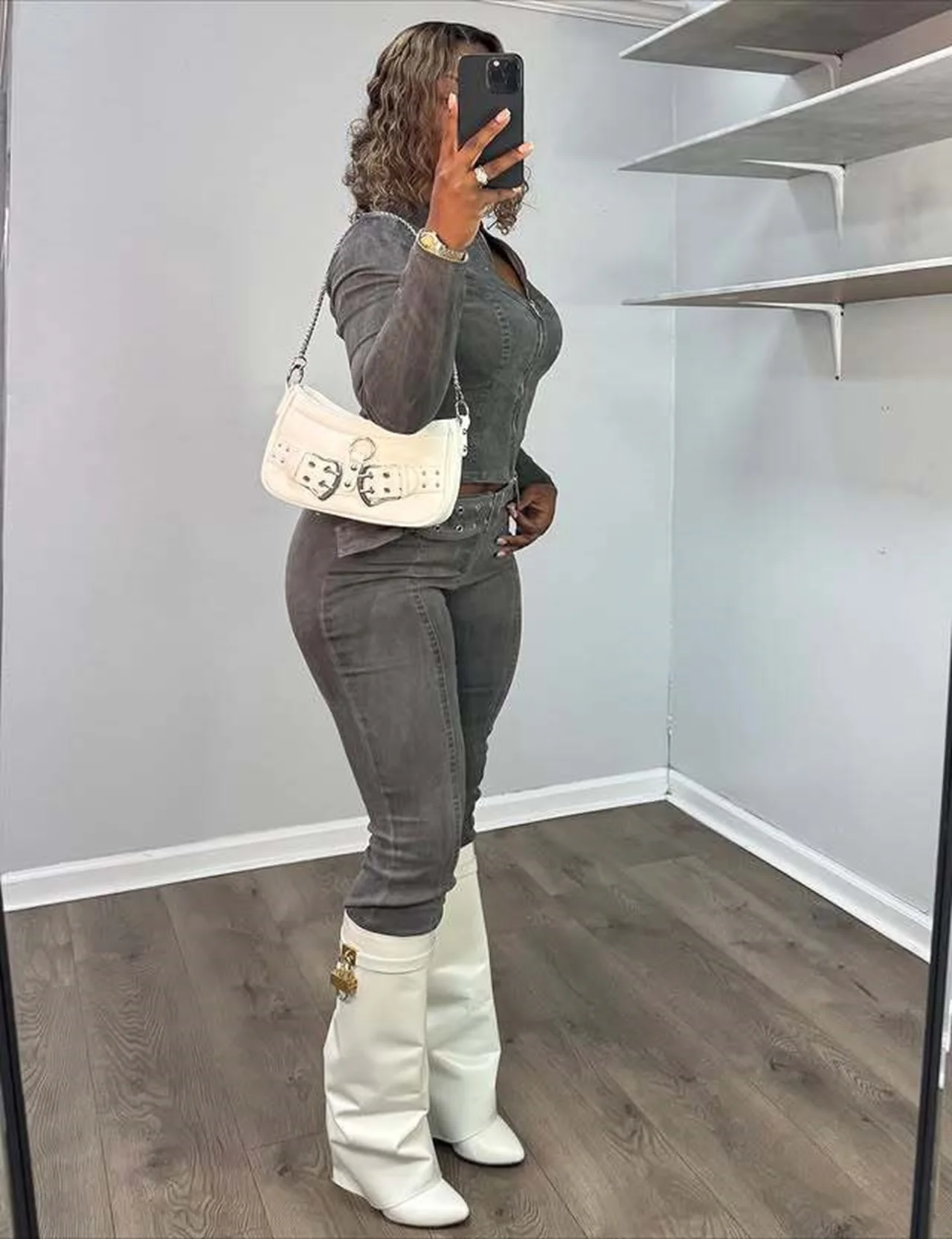 Women Denim Jean Jackets 2 Piece Pant Set Outfits Y2K Streetwear 2025 Winter Fall Women Tracksuit Crop Coats Two Piece Sets