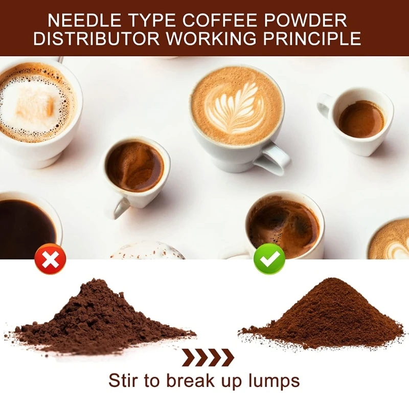 الفولاذ المقاوم للصدأ سدادة قهوة إبرة مسحوق القهوة الموزع أداة النمام اليدوي