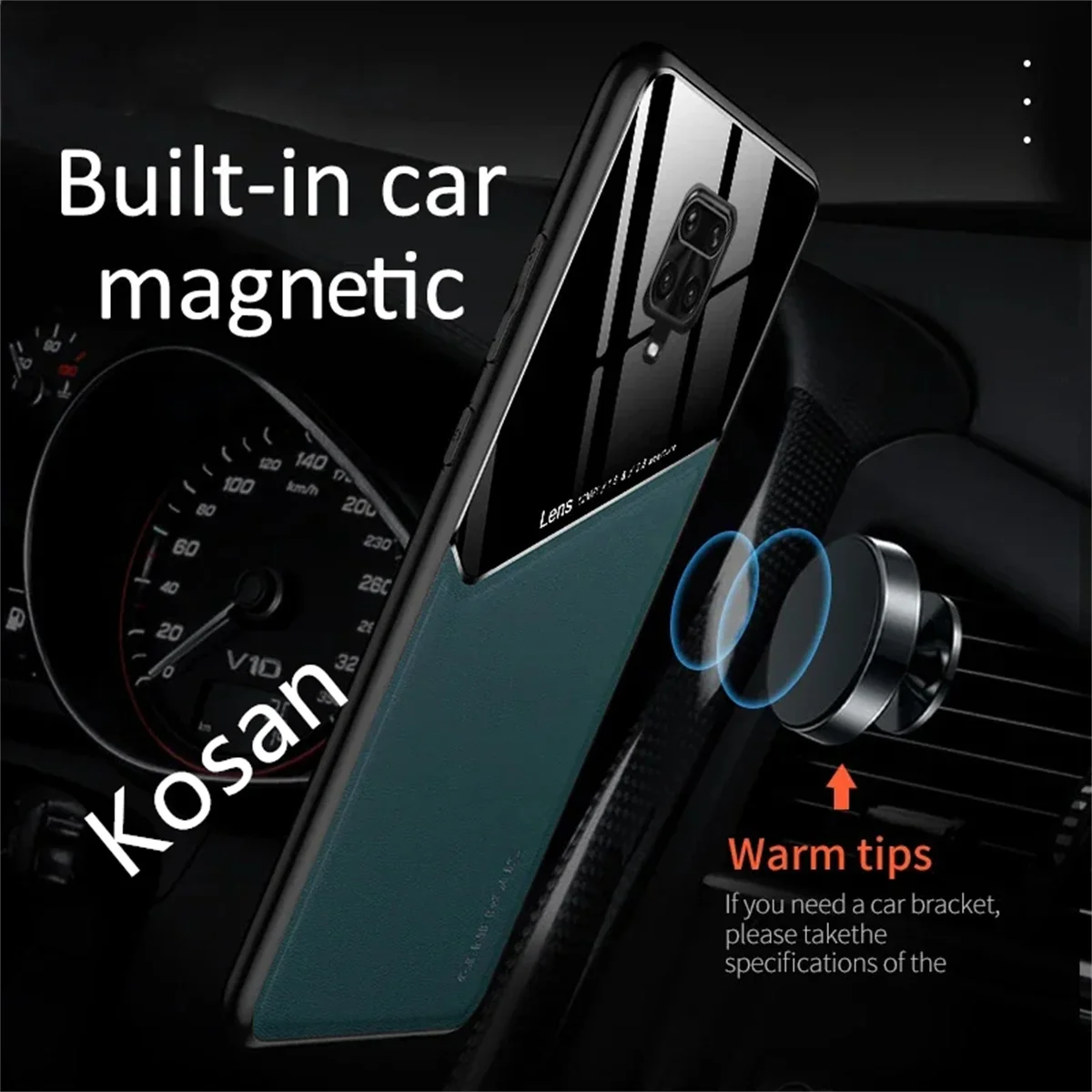 Per Redmi Note9 Pro Custodia in pelle PU per auto magnetica rigida copertura per PC per Xiaomi Note 9S 9 Pro Max Xiomi Note9S Custodie per telefoni