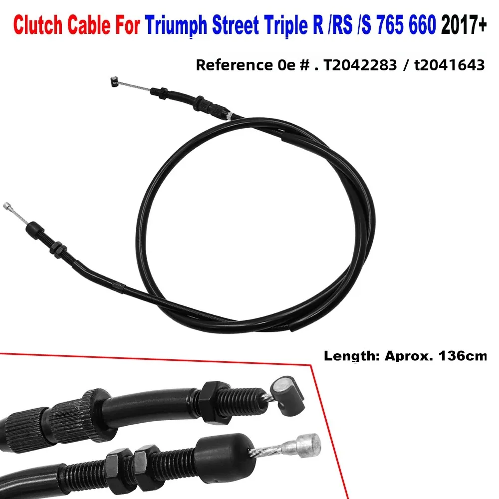 

For Triumph Street Triple 765R 765RS, 765S 660S 2017-2024 2025 26 Clutch Cable Wire Stainless Clutch Pull Cable -Ref.OE T2041643