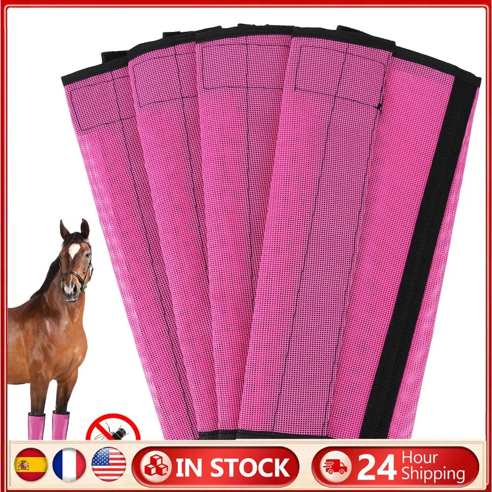 

4 комплекта защитных чехлов для ног лошади, защитные повязки для ног лошади, сапоги из дышащей сетки для предотвращения мух, укусов комаров