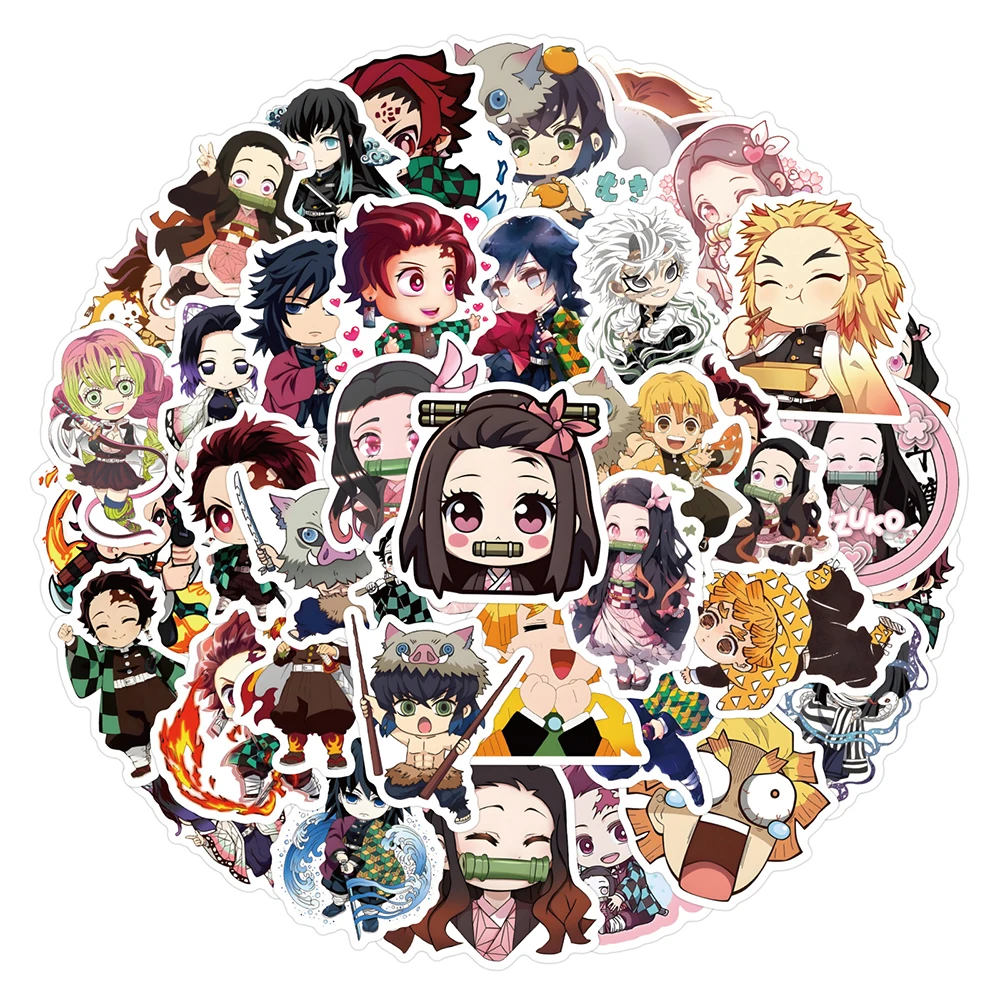 10/30/50pcs Q-version Demon Slayer Anime Stickers Cute Kamado Tanjiro Cartoon Decals DIY Notebook Guitar Kawaii Graffiti Sticker