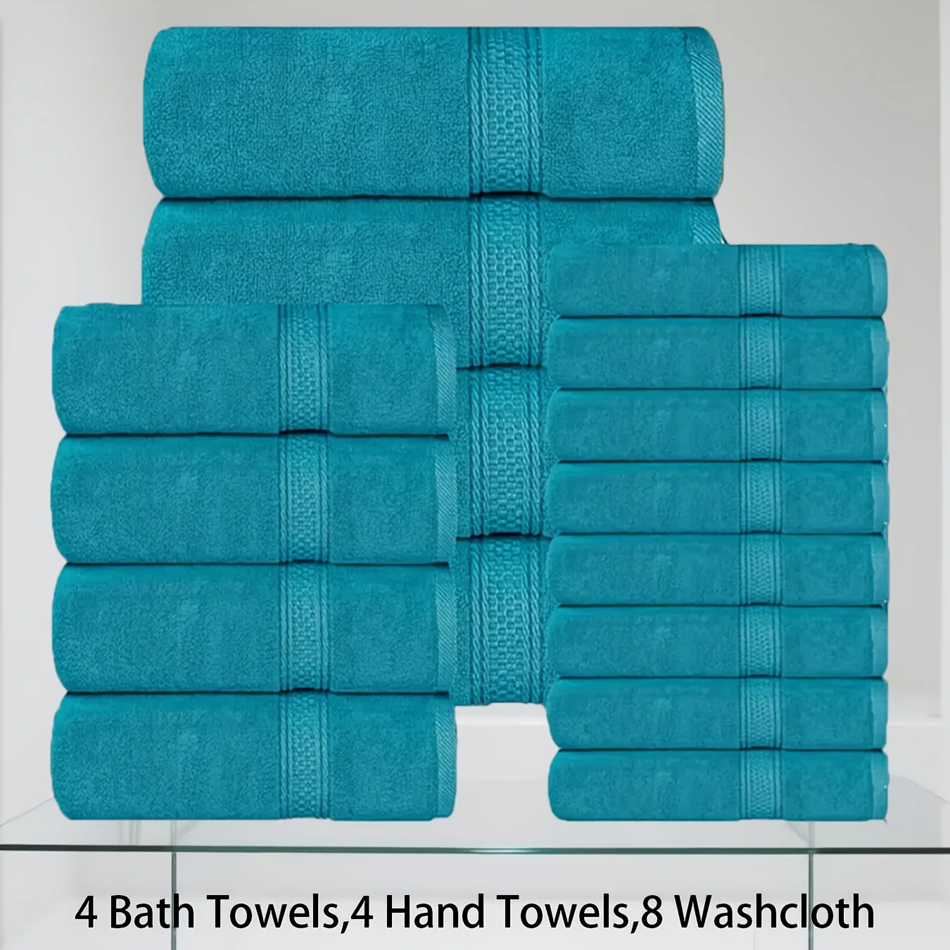 

16pcs Bath Towel Set, 4pcs Bath Towel 4pcs Hand Towel 8pcs Washcloth Highly Absorbent And Soft Feel Essential Towels for Bathroo