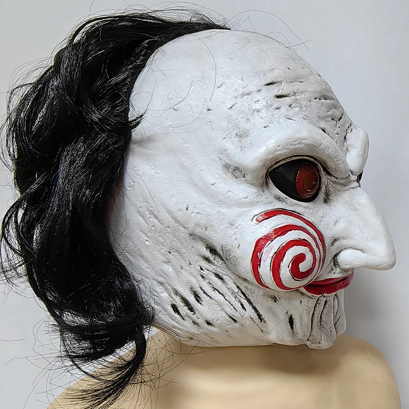 Halloween Party Costume Latex Horror Saw Mask Movie Horror The Jigsaw Full Head Mask Fancy Dress Party Accessories