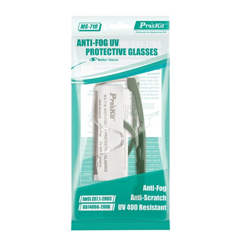 Pro'sKit Protective Goggles Effectively Filter UV Rays Dust-proof Wear-resistant Comfortable To Wear Suitable Multiple Scenarios