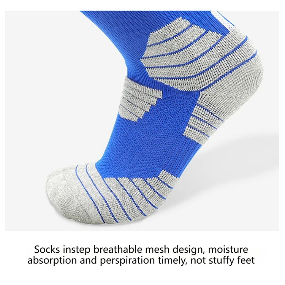 Loogdeel 1 ペアサッカースポーツソックス野球ランニングサイクリング足首大人用ソックス滑り止めタオルボトムレギンスストッキングサッカー