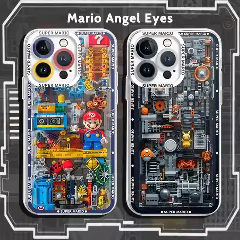 Custodia da gioco Super Mario Bros per Iphone 15 Pro Max 16 11 14 13 12 X XS XR 7 8 Plus Cover in silicone Funda trasparente