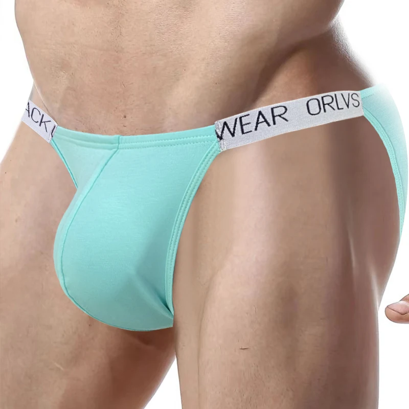 Men's Sexy High-Cut Triangle Pants Modal Fabric Pure Color Low Waist Form-Fitting Seamless Fitness Design
