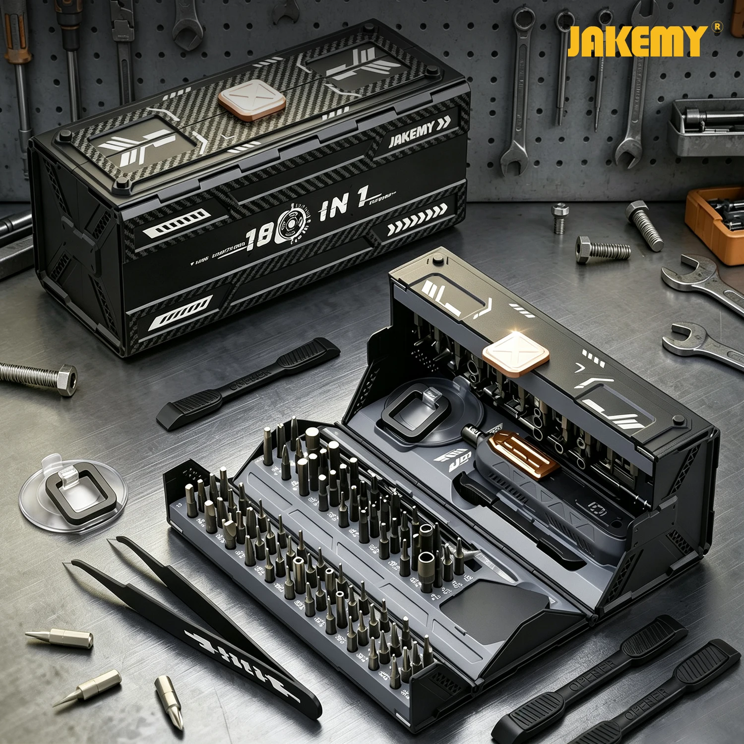 JAKEMY 180-in-1 magnetische precisieschroevendraaierset, elektrische boorbitsset voor iPhone, laptop, horloge en brillereparatie