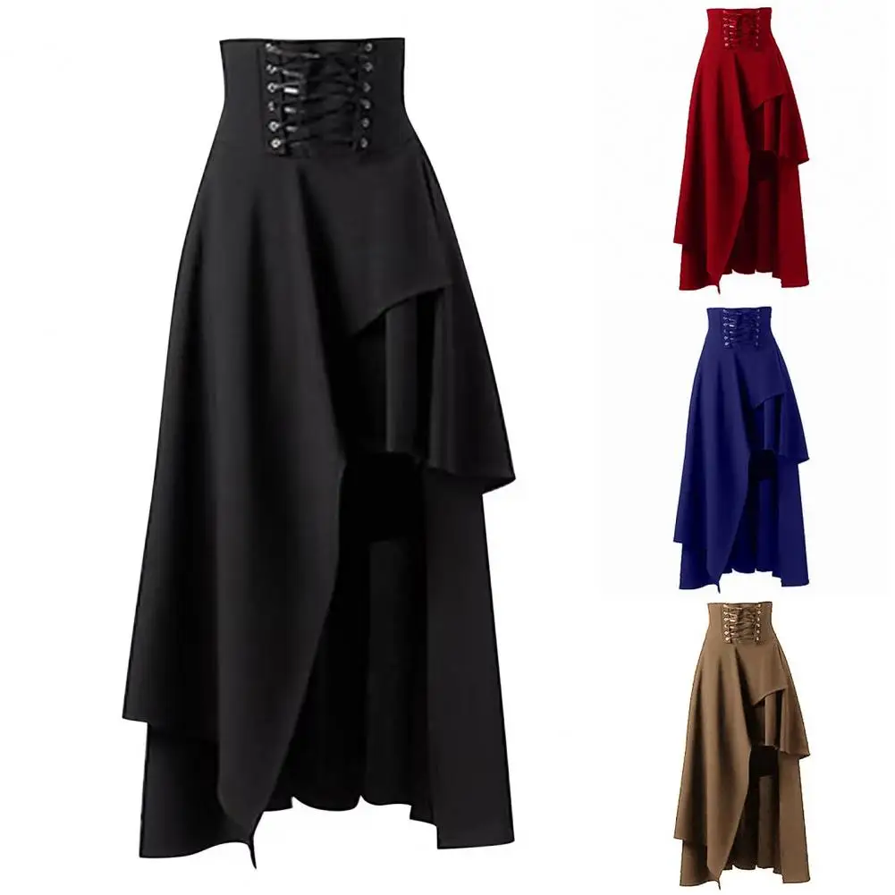 

Vintage Women Dress Cosplay Skirt Cosplay Maxi Skirt for Halloween Costume Dress Up Soft Breathable Hem Skirt Cosplay Costume