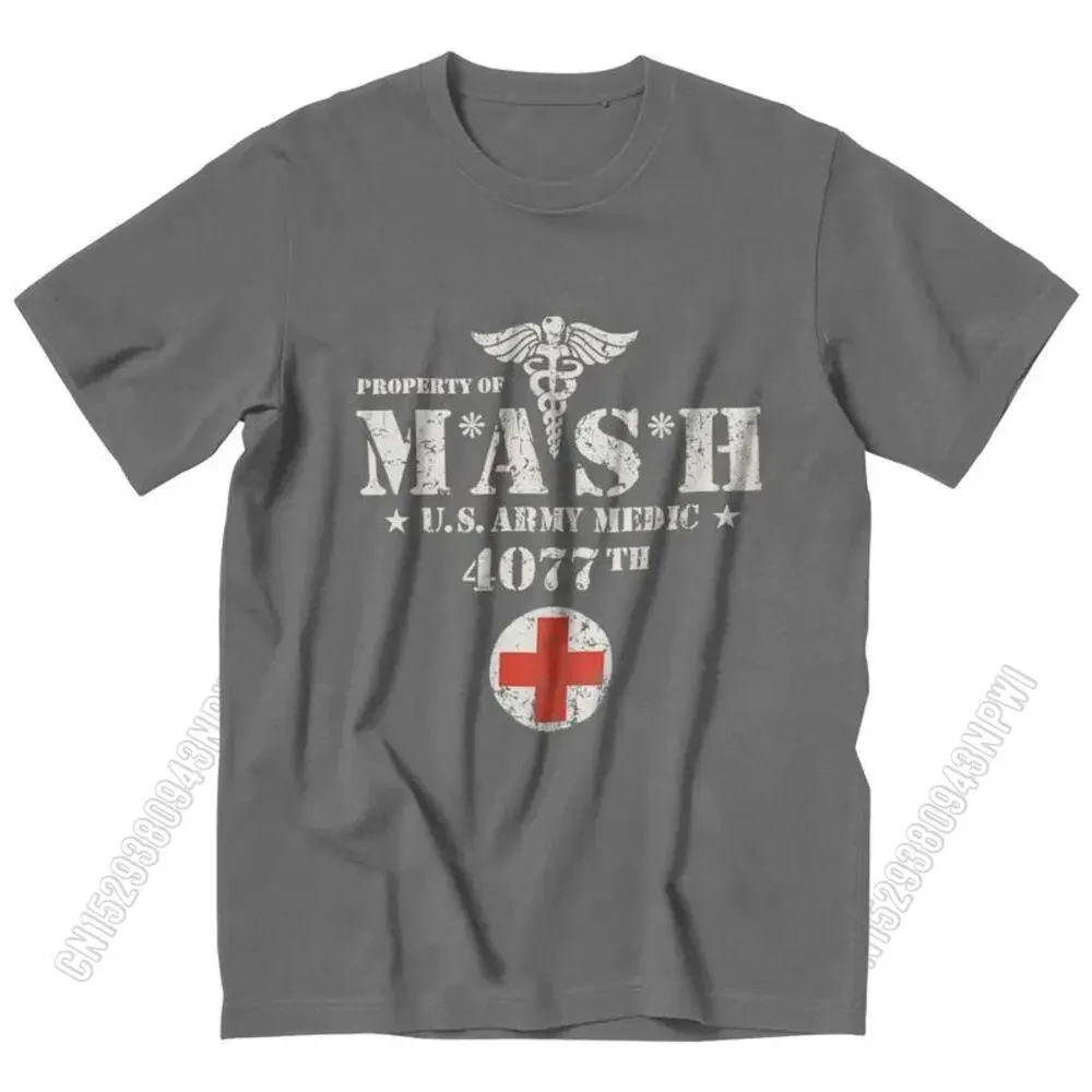 Vintage Mash Tv Show Print Men\'s T-shirt 100% Cotton Summer T-shirt Gift Women\'s Unisex Clothing Novelty Design Palm Angels