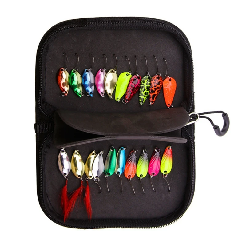 

20Pcs Metal Fishing Sequin Lures Baits for Bass Spinner Bait with Storage Bag