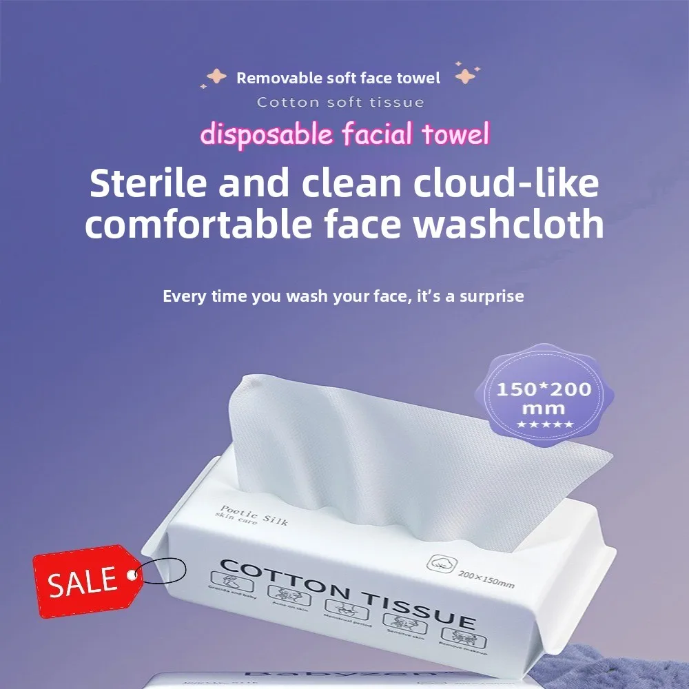 1/3/5/10Pack For Home Face Towel Disposable Face Towels Soft Cotton 50 Sheet Pack 100 Pack Facial Wiping Bathroom Supplies Use