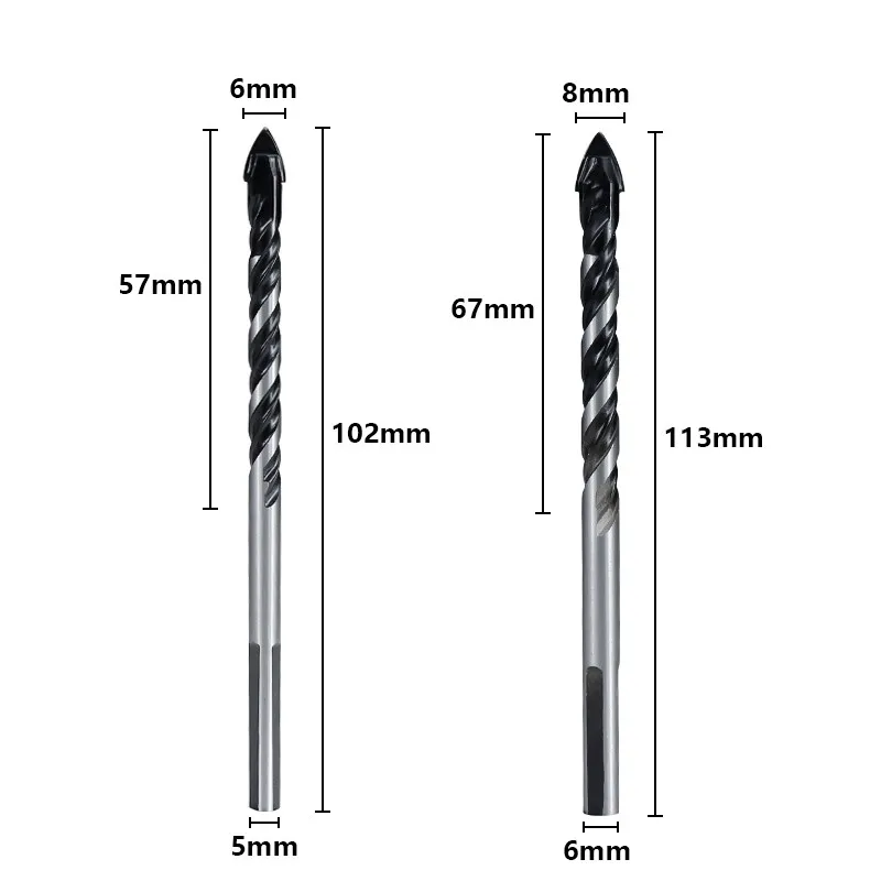 XCAN Tungsten Carbide Drill Bit 6mm 8mm for Porcelain Ceramic Tile,Concrete,Brick,Glass,Plastic Masonry,Wood Diamond Drill Bit