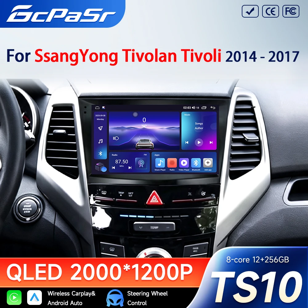 Android 16 Carplay Car Radio For SsangYong Tivolan Tivoli 2014 2015 2016 2017 Navigation GPS Multimidia Video Player Stereo 4G