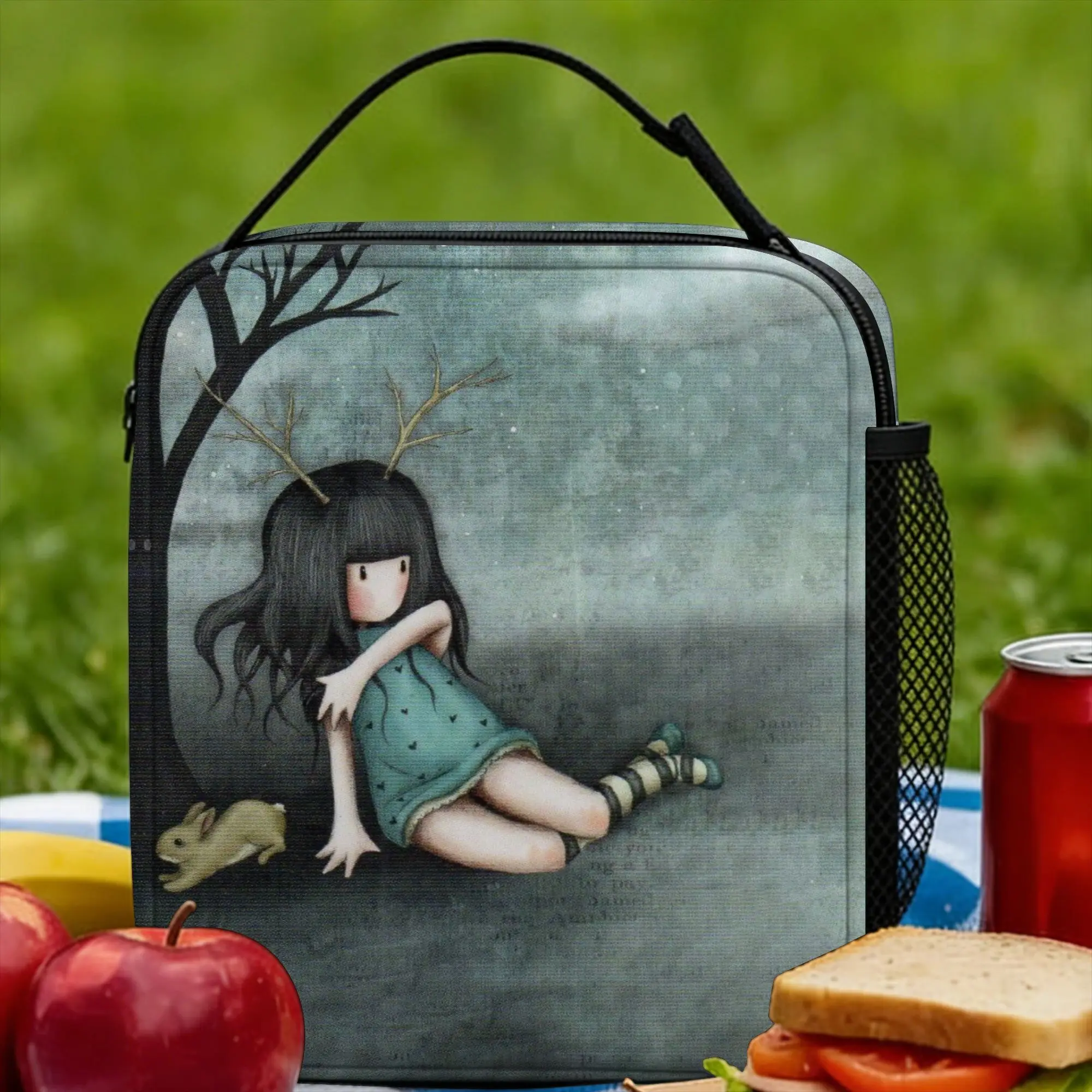 Doll London Insulated Lunch Bags Cooler Bag Reusable,Lunch Container S-Santoro G-Gorjuss High Capacity Tote Lunch Box Travel