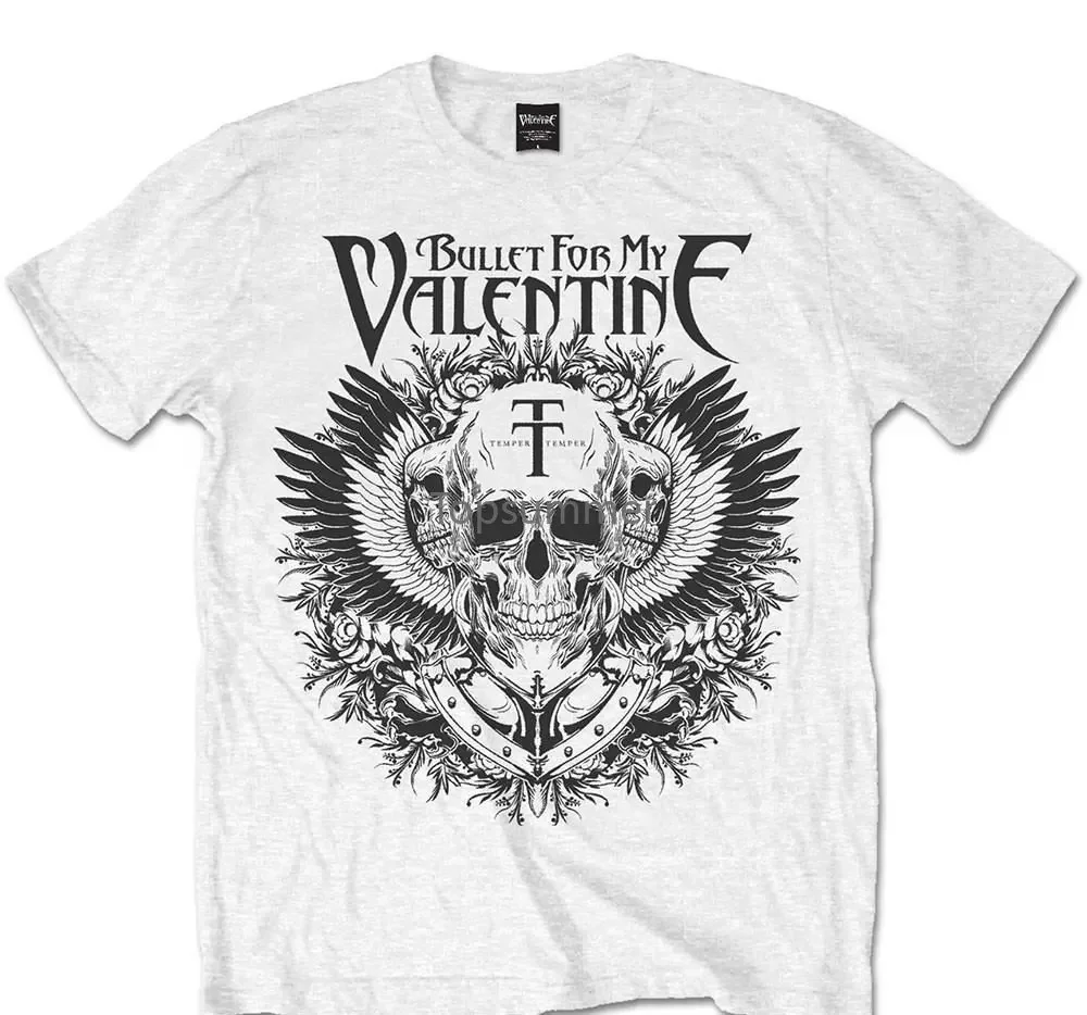 Camiseta Bullet For My Valentine Bfmv para hombre, camisa Xxl, blanca, negra, águila, Tops para jóvenes, Verano