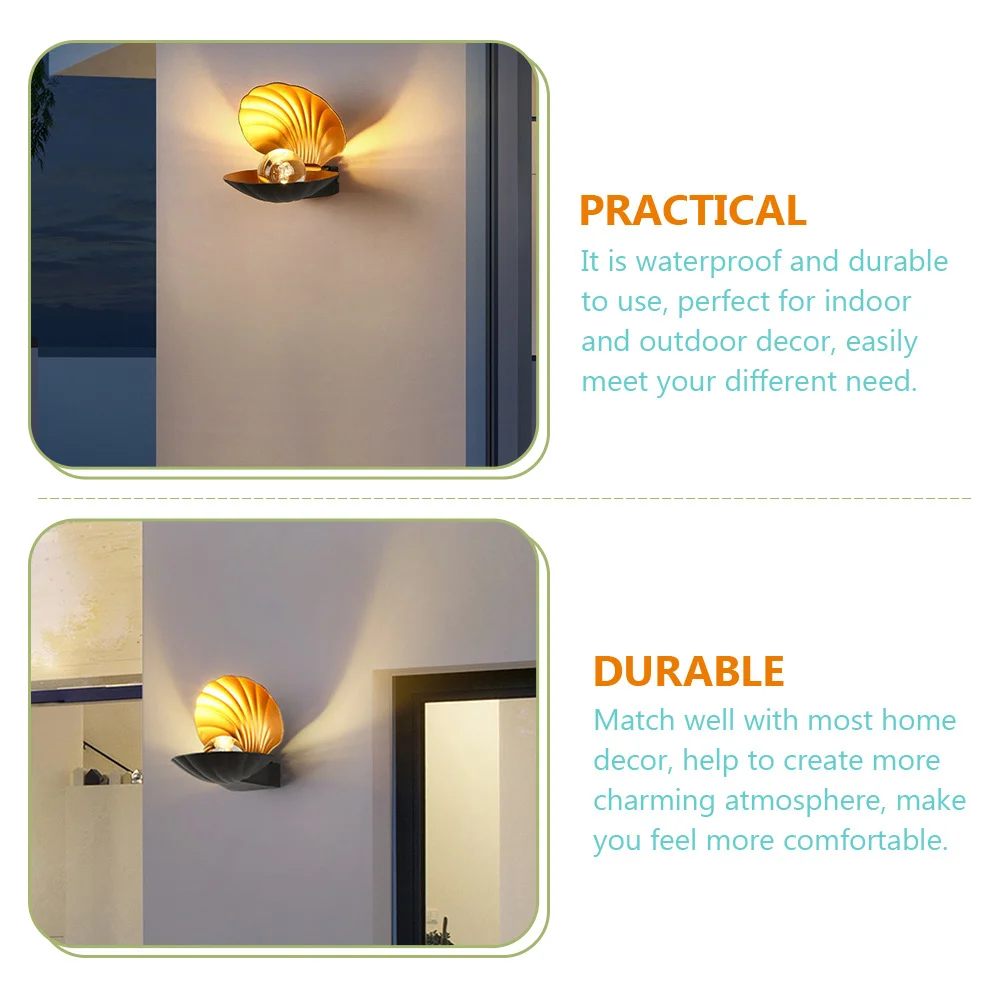 

Shell Sconce Waterproof Outdoor Wall Lamp For Living Room Bedroom Garden Patio Wall Light Fixtures Exterior Lighting Decor