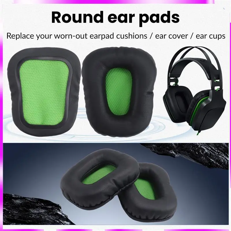 N98R زوج من سماعات الرأس البديلة وسادات الأذن وسائد الأذن لسماعات الموسيقى Razer Electra Gaming PC #2