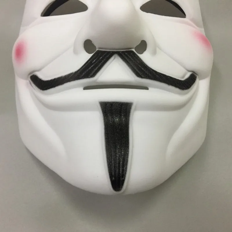 V for Vendetta Cosplay Halloween Masquerade Party Anonymous Plastics Full Face Mask Masquerade Prop Film Theme Costumes Supplies