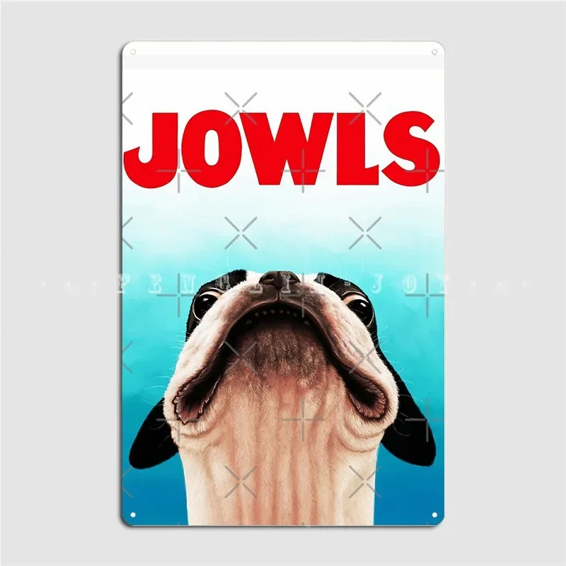 Jowls Boston Terrier Poster Metal Plaque Wall Pub Cave Pub Personalized Plates Tin Sign Poster