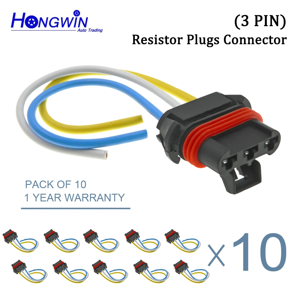 ×10 3Pin Radiator Fan Blower Motor Resistance Plugs Connector For Chevrolet Cruze 2.0L Aveo T300 3134503121 16454990 55704057