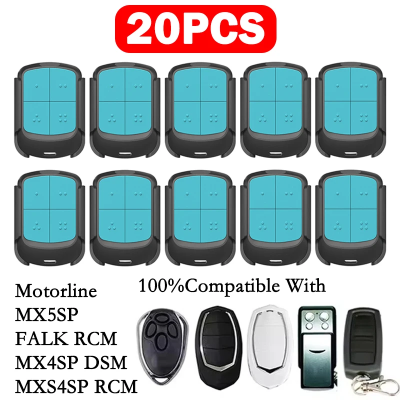 MOTORLINE Replacement Remote Control For MOTORLINE MX5SP FALK RCM MX4SP DSM MXS4SP RCM 433MHz Garage Door / Gate Remote Control