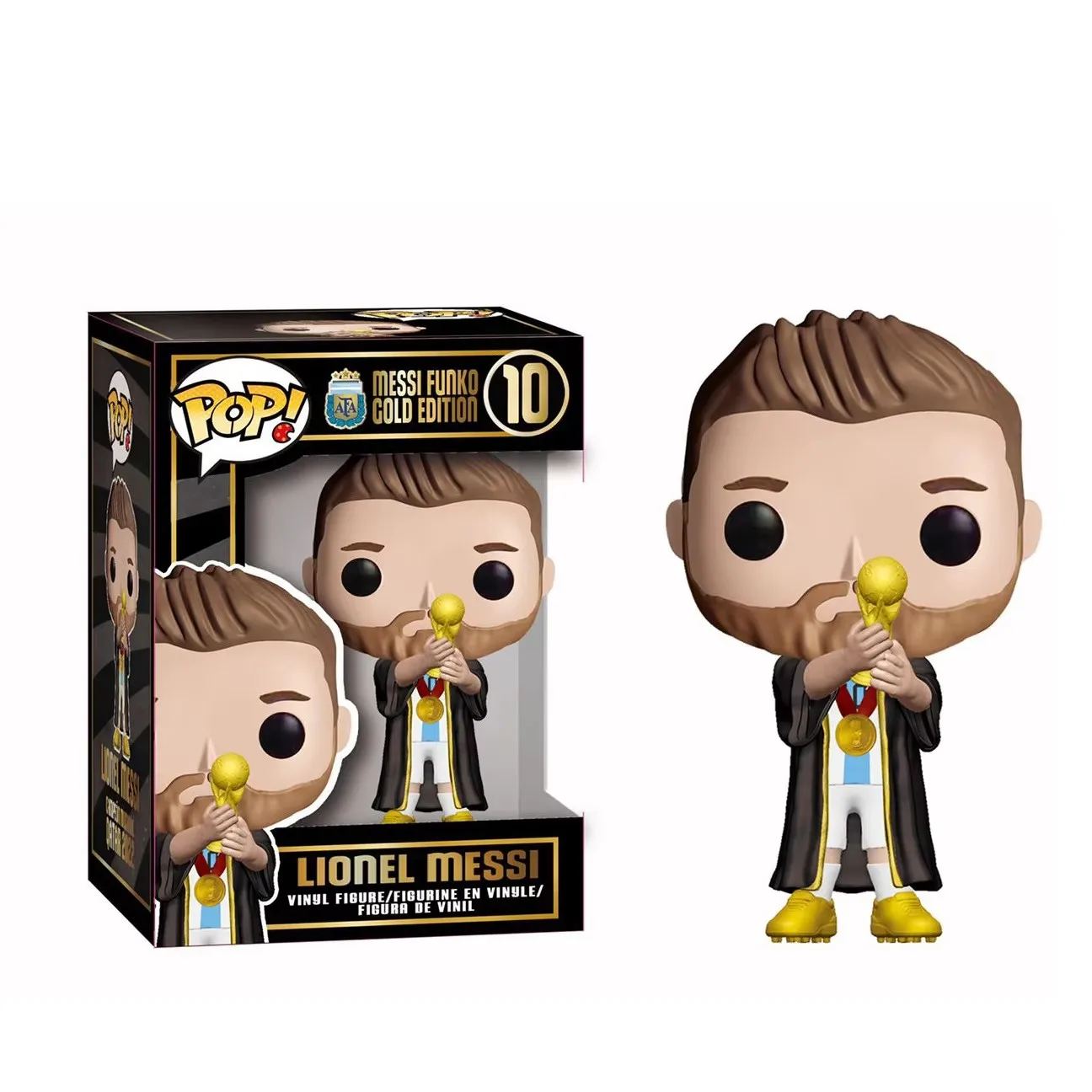 Funko figura Pop Messi figura de acción fútbol superestrellas Messi funko edición dorada modelo muñeca colección decoración juguetes regalos de navidad