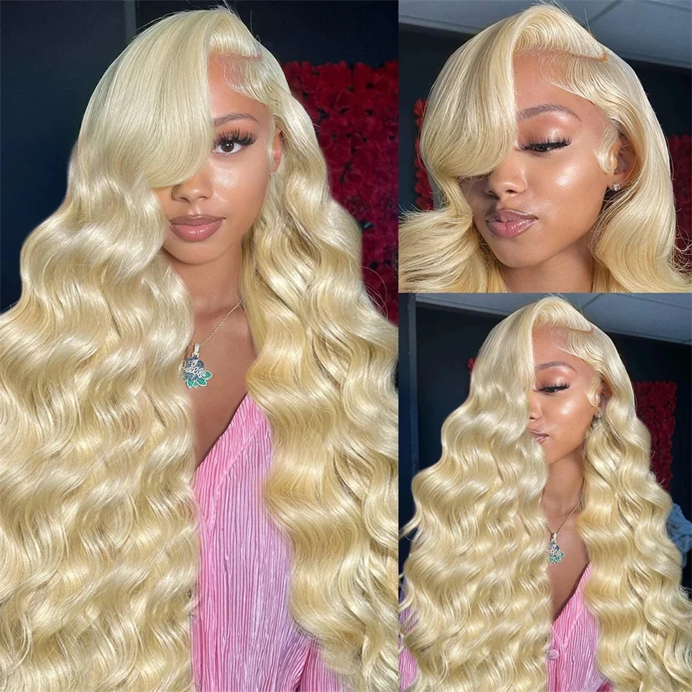 613 blonde transparente Echthaar Spitze Frontal Perücke 13x6 HD Körper Welle brasilia nische Spitze Front Haar Perücke für Frauen Wahl 30 40 Zoll