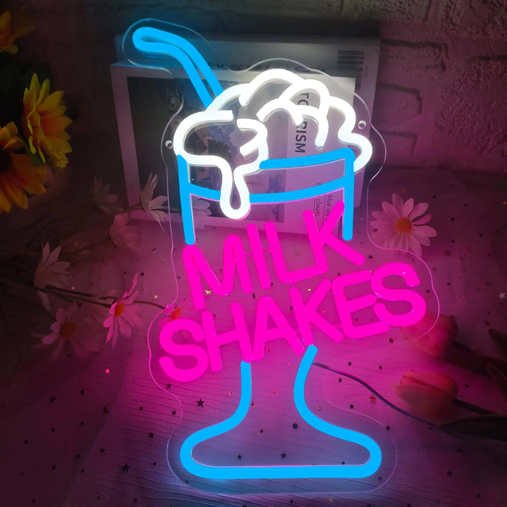 Ice Cream Milkshake Neon Sign led Neon Lights sign For Shop Name Room Decorations Personalized Wall Decor Neon Lamps