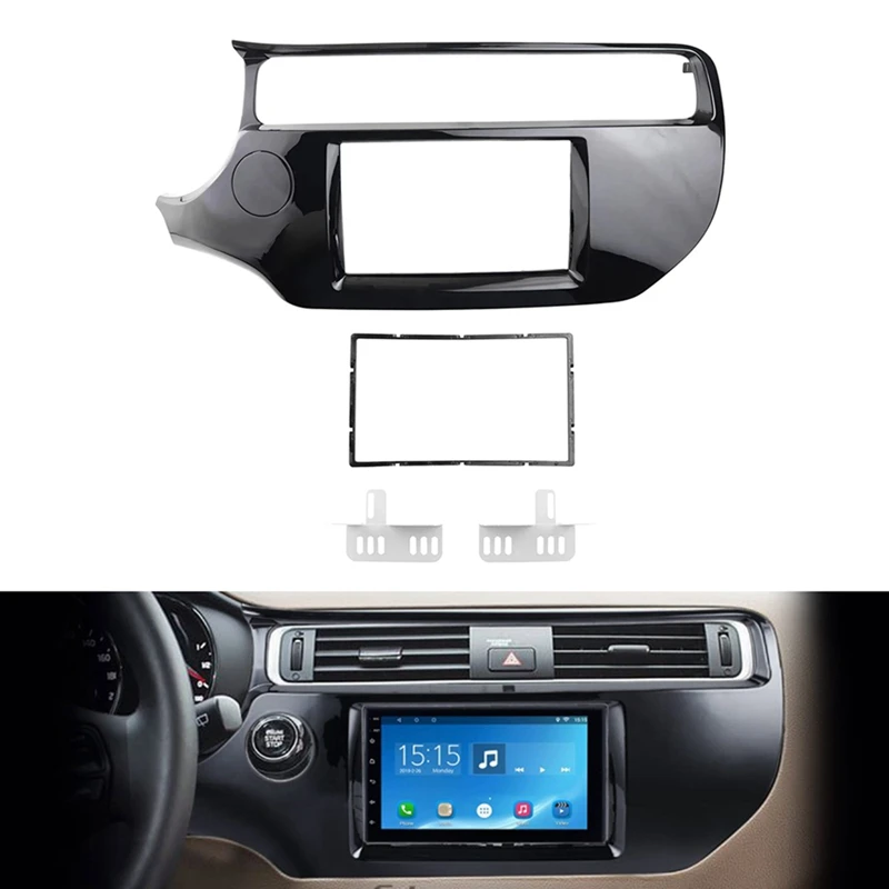 

2Din Car Radio Fascia For KIA K3 RIO 2015-2017 DVD Stereo Frame Plate Adapter Mounting Dash Installation Bezel Trim Kit