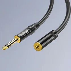 Przedłużacz audio stereo 6,35 mm do 3,5 mm 1/4 cala męski do 3,5 mm żeński Adapter słuchawkowy do wzmacniacza Klawiatura gitarowa Piano