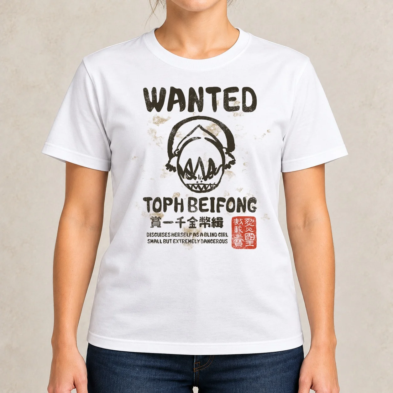 Avatar: The Last Airbender Toph Beifong Wanted Poster Women T-Shirt summer top Short sleeve tee t-shirts for Women cotton